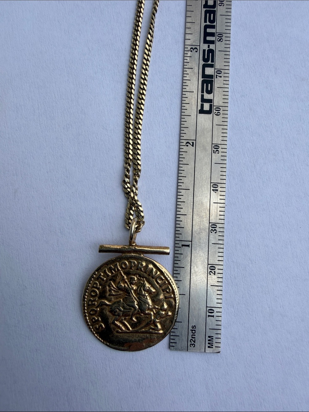 Sterling Silver 925 Gold plated Roman Coin Pendant Necklace on adjustable chain - Picture 6 of 9
